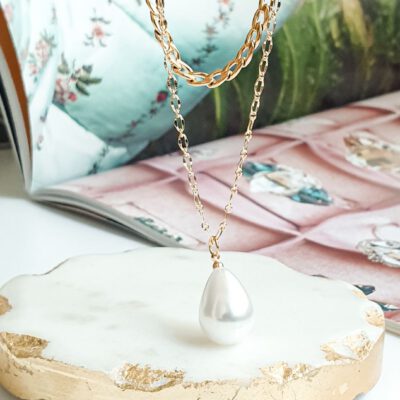 2 eilių kaklo papuošalas