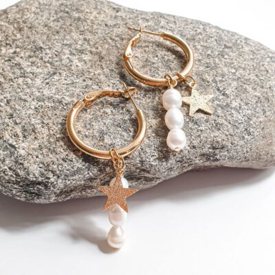 Auskarai rinkės su perlais