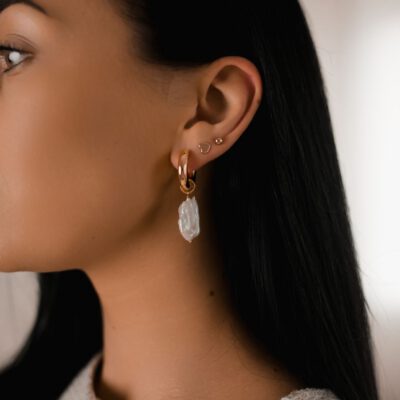 Auskarai su natūraliais keshi perlais